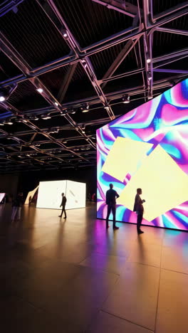 vibrant digital art exhibition and light installations