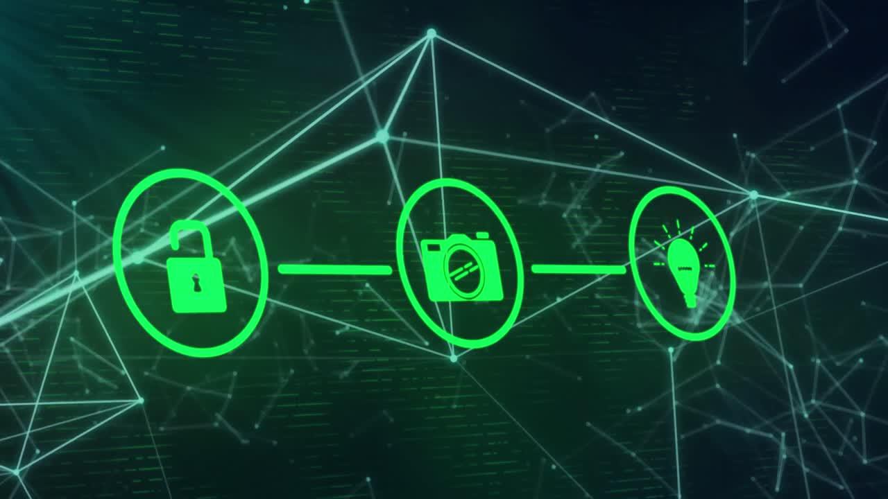 아이콘의 애니메이션, 데이터 처리 및 연결 네트워크