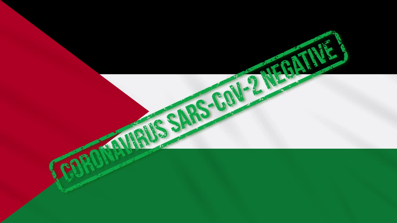 팔레스타인 발을 흔들며 코로나바이러스로부터의 자유의 녹색 스프, 루프