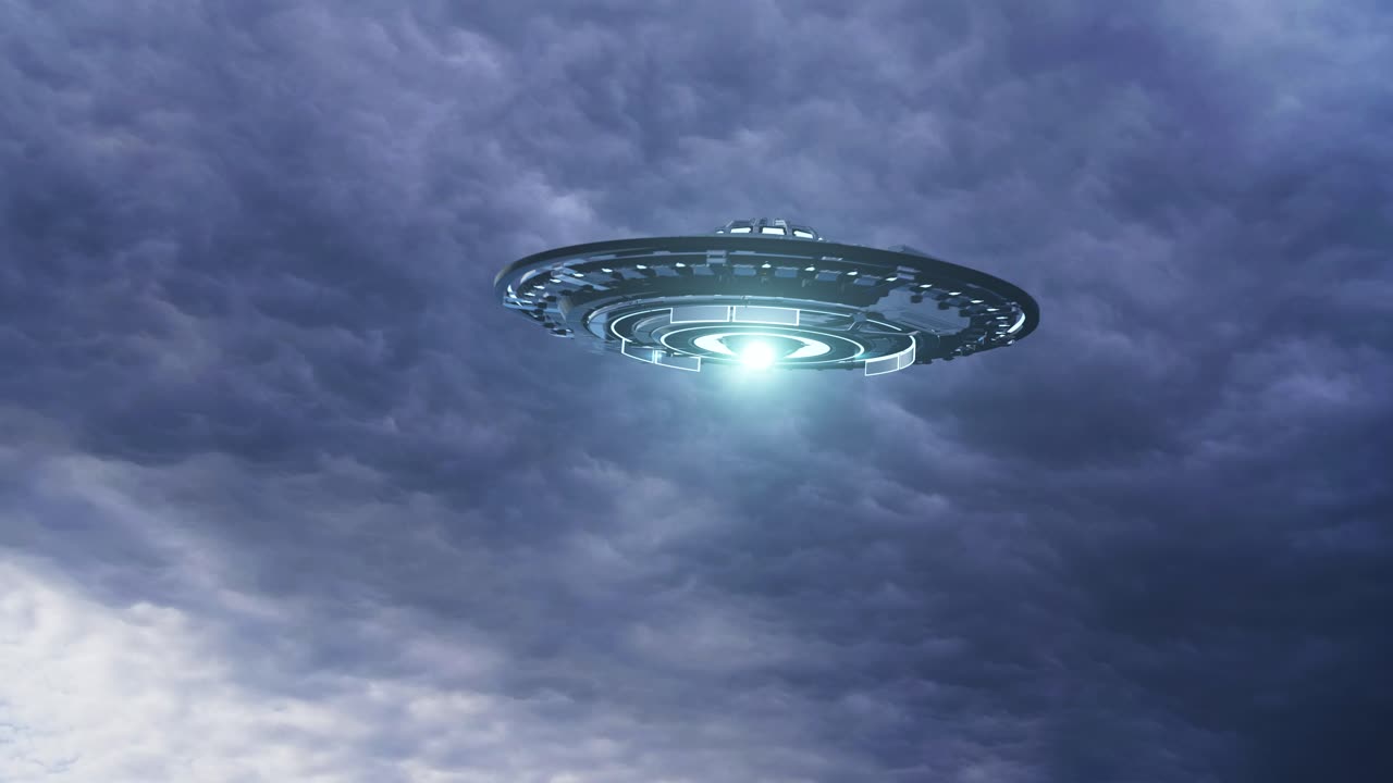 UFO in a Stormy Sky