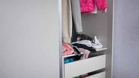 disorganized wardrobe