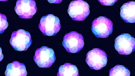 Glowing-purple-and-blue-circle-pattern-on-black-background