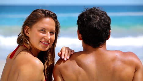 peaceful couple sitting together