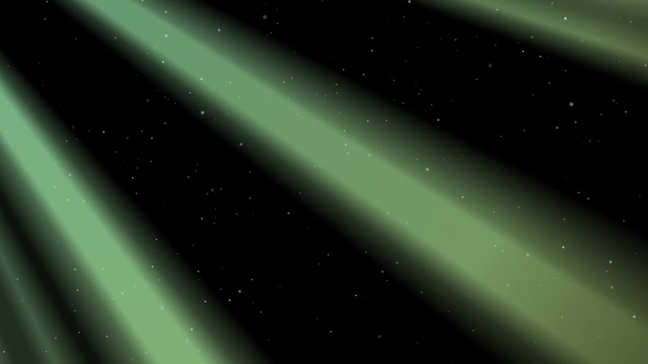 Abstract Green Light Rays with Shimmering Particles