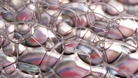 macro shot of colorful shiny bubbles and rainbow colors