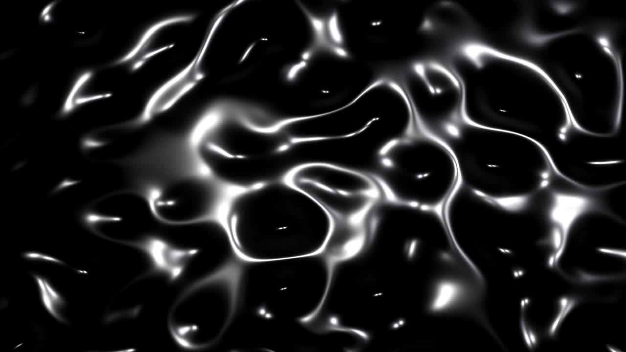 Animazione di onde nere. Sfondo di onde d'olio. Sfondo fluido in loop al rallentatore