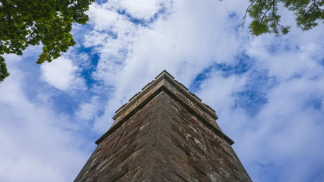 timelapse of local historical castle viewed from the ground on sunny cloudy day in county roscommon in ireland