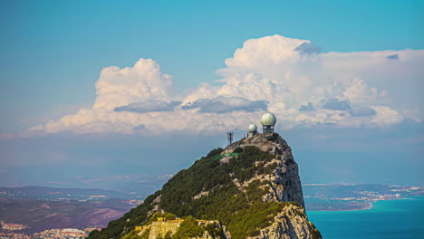 the observatory, antennas, and communication over peak of the rock at gibraltar