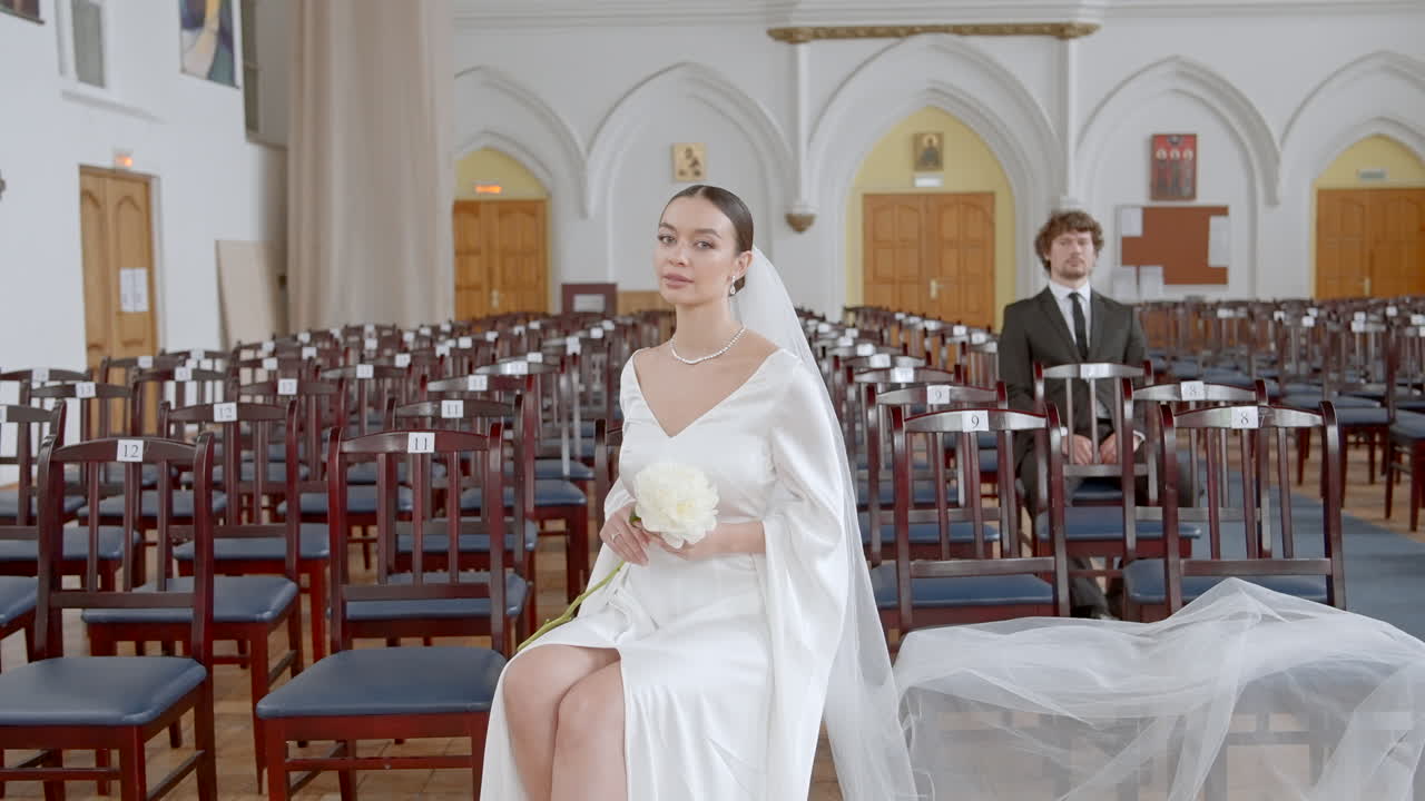 Bride and Groom Waiting for Wedding Ceremony