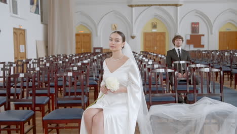 bride and groom waiting for wedding ceremony