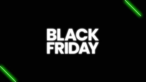 black friday graphic element with sleek green neon lines