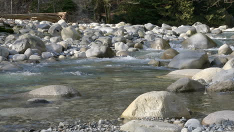 cold water flow through rocky river banks