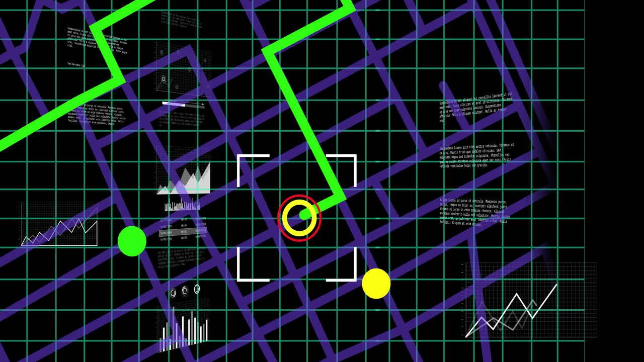 animación del procesamiento de datos financieros sobre un fondo negro