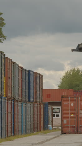 Shipping Containers and Crane at a Port