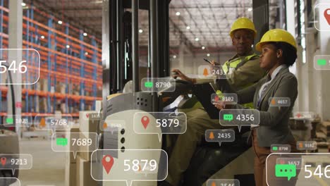 animation of social media data processing over diverse engineers in warehouse