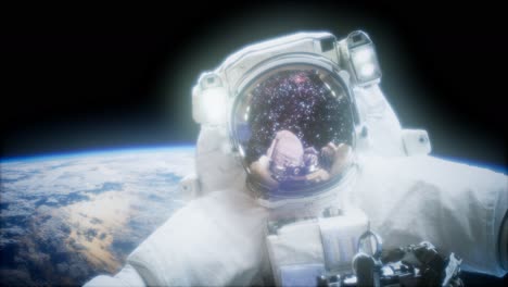 astronauta en una caminata espacial. elementos de esta imagen proporcionados por la nasa