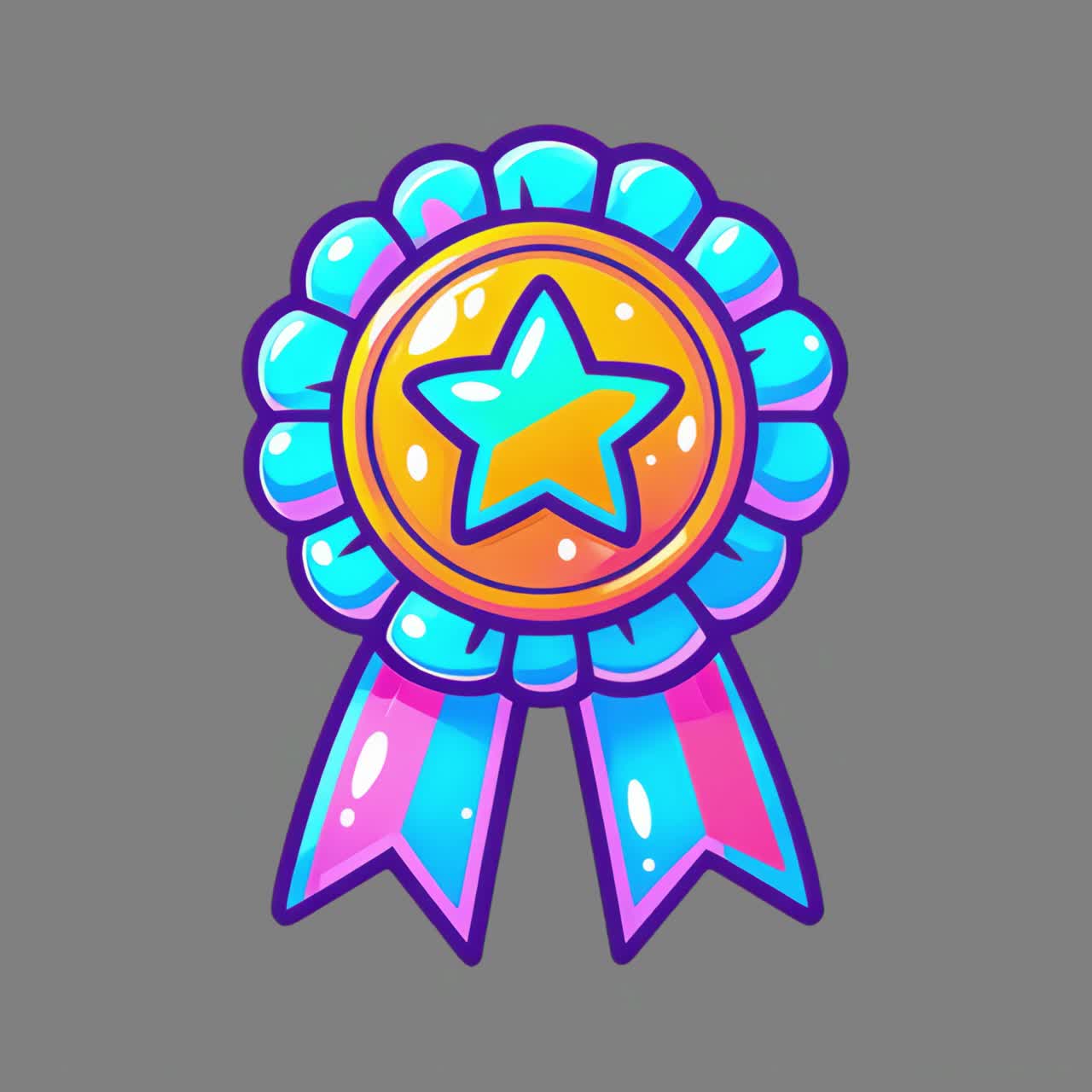 Colorful cartoon award ribbon animation, transparent 4K video, green ...