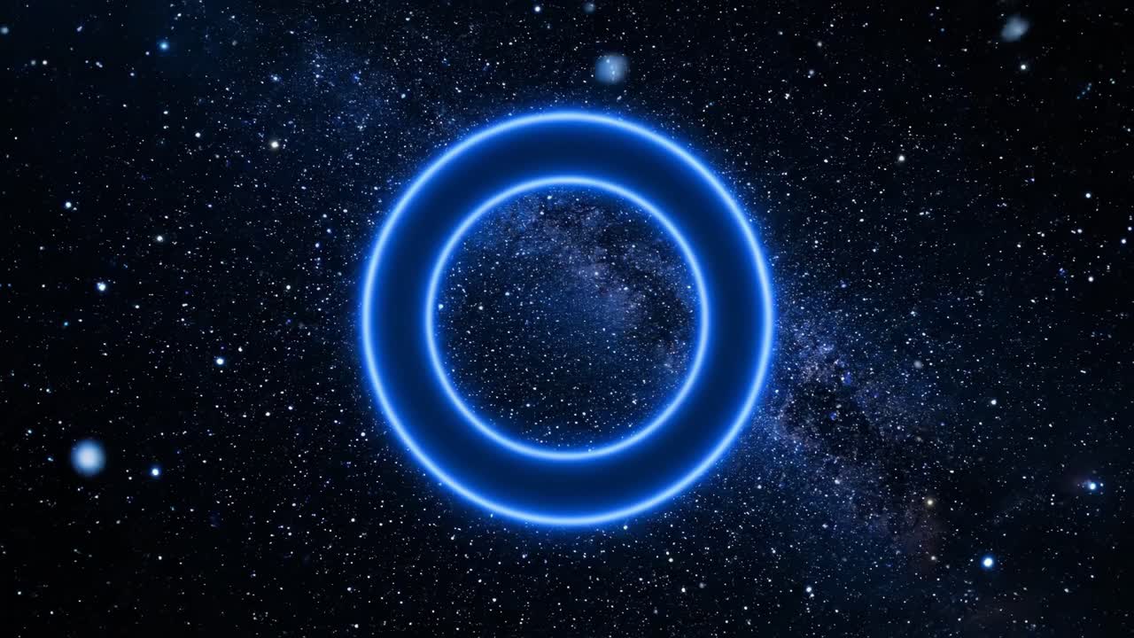 Cosmic Blue Ring in Space