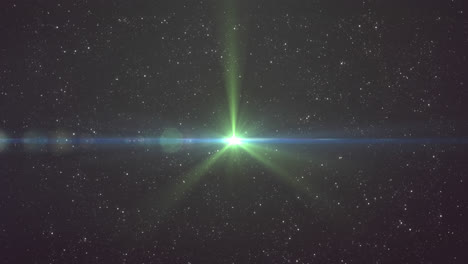 animación de puntos de luz y espacio sobre fondo negro