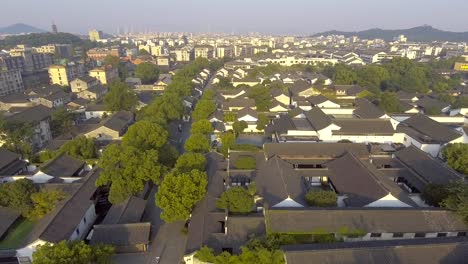 aerial view of a traditional chinese town