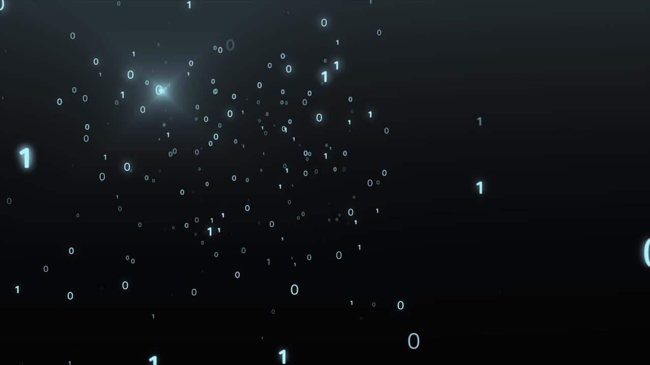Digital blue  binary data scan loop background Stok video