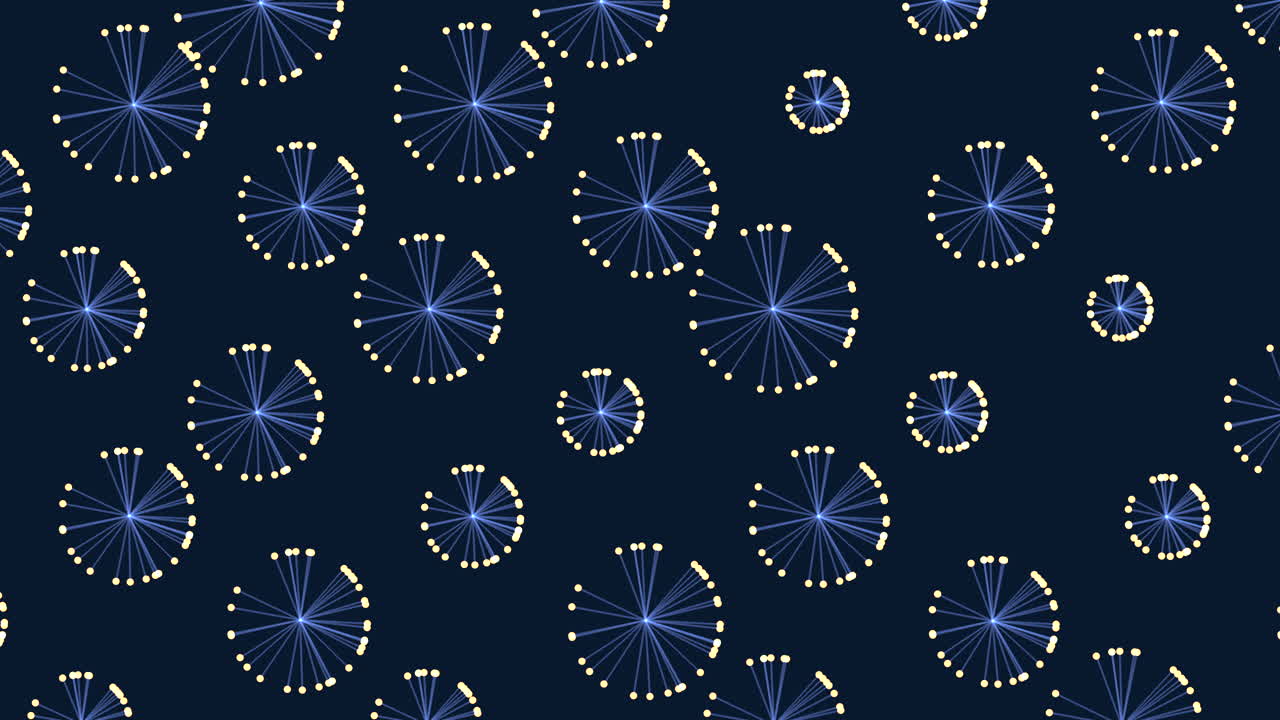 Dazzling dandelion mosaic a mesmerizing blend of blue and yellow petals on a dark background