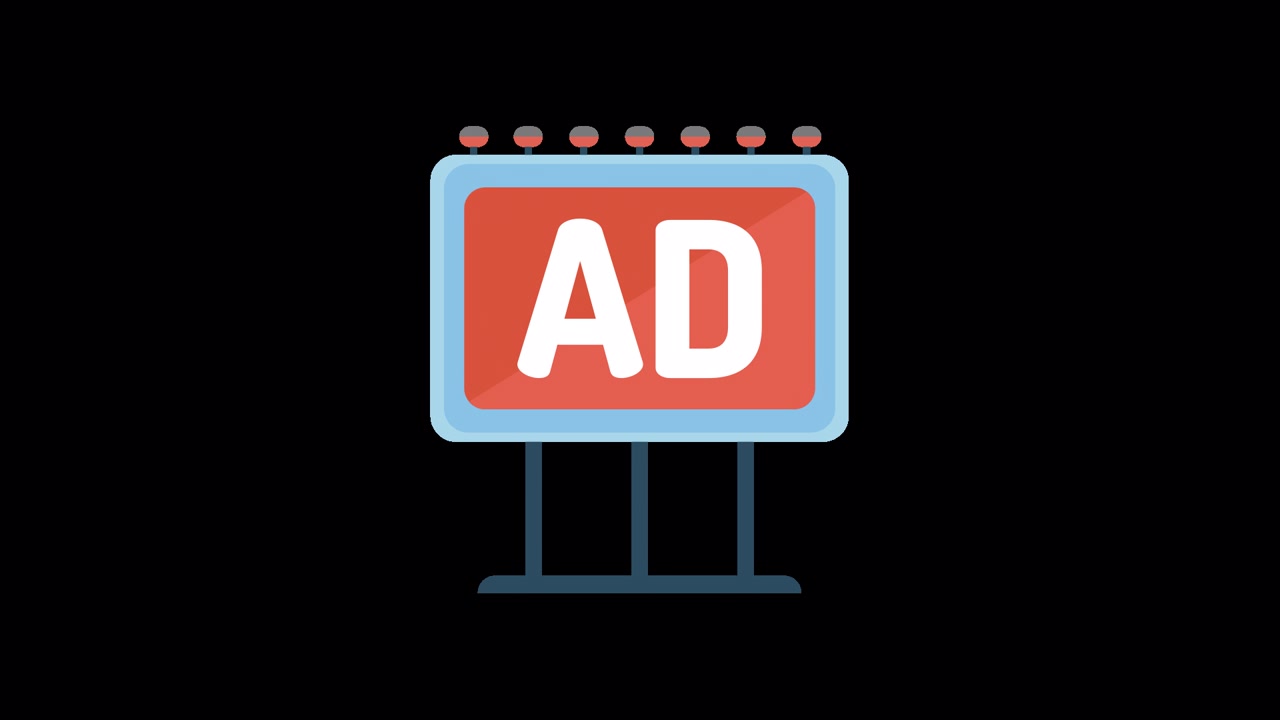 Animated Flat Design Icon of an Advertisement Billboard