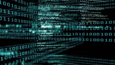 animazione dell'elaborazione dei dati su sfondo nero