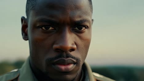 portrait of a serious man in military uniform