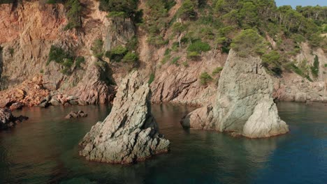 Fit-women-floating-on-paddle-board-in-sea