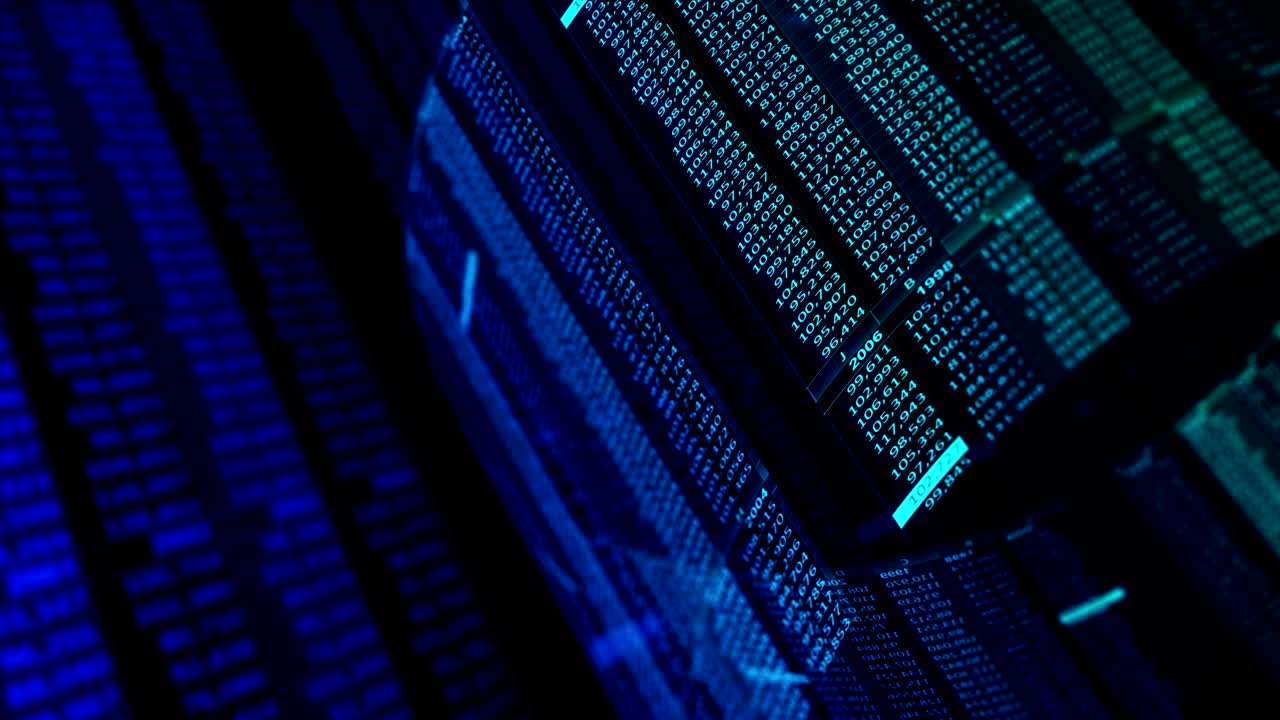 Financial, business or scientific figures. Dark version.