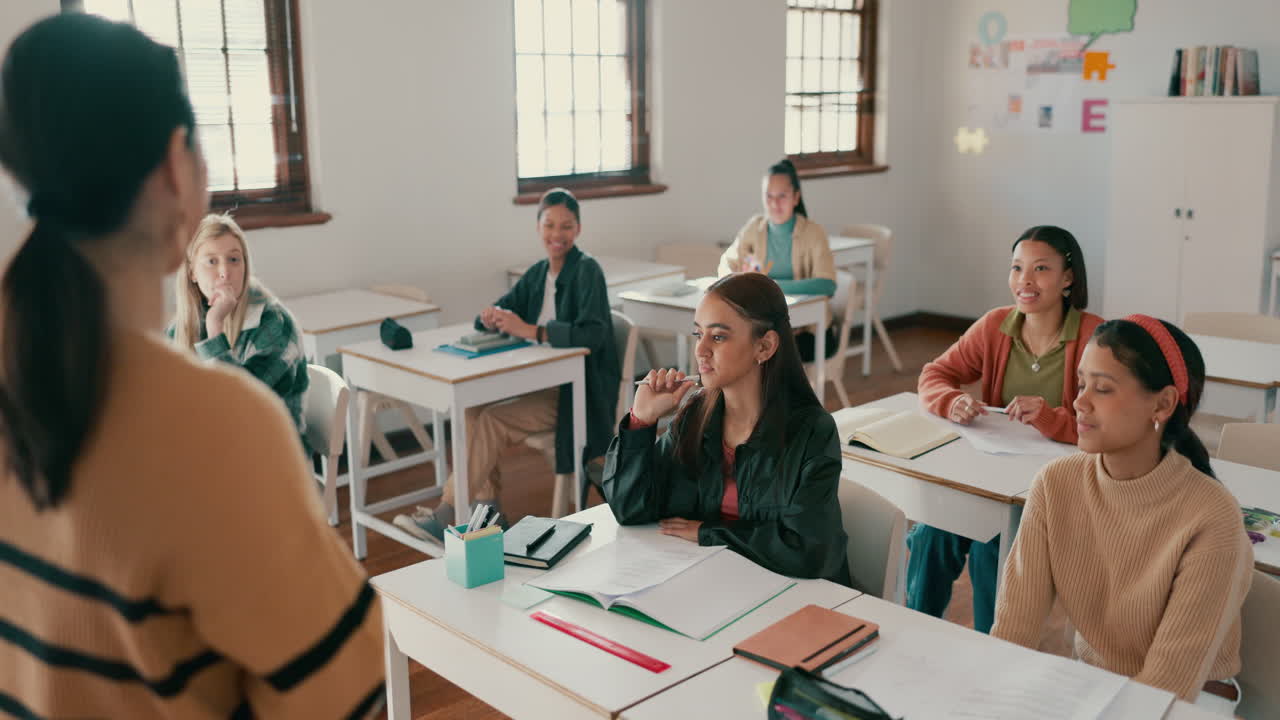 Education, school and a woman teacher