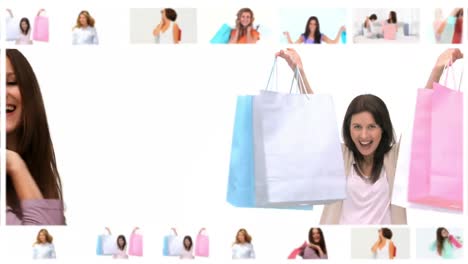 Montaje-De-Mujeres-Hermosas-Después-De-Ir-De-Compras