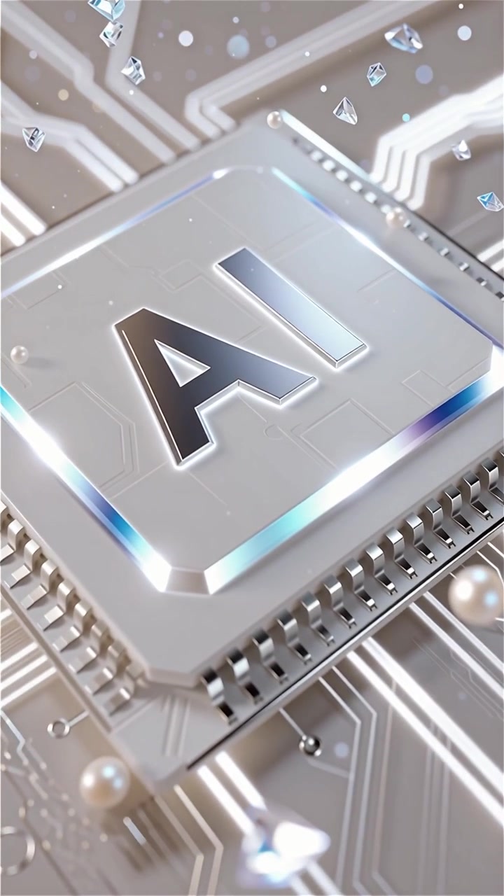 Futuristic AI Chip Motherboard Technology Background