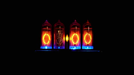 diode flashes on nixie clock reading 0:00 then cycles through all numbers rapidly