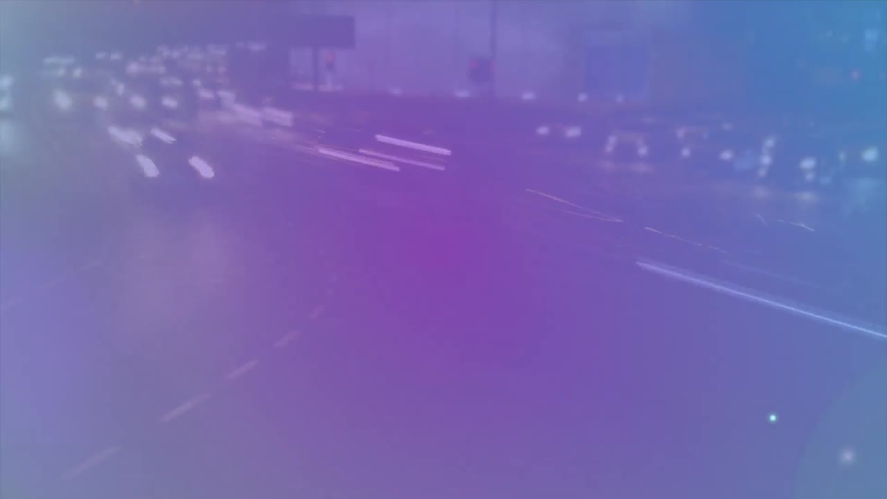 animación de luces parpadeantes sobre una autopista hacia adelante rápido