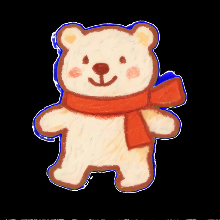 Desenho Animado de um Urso Polar Fofo Usando um Cachecol Vermelho