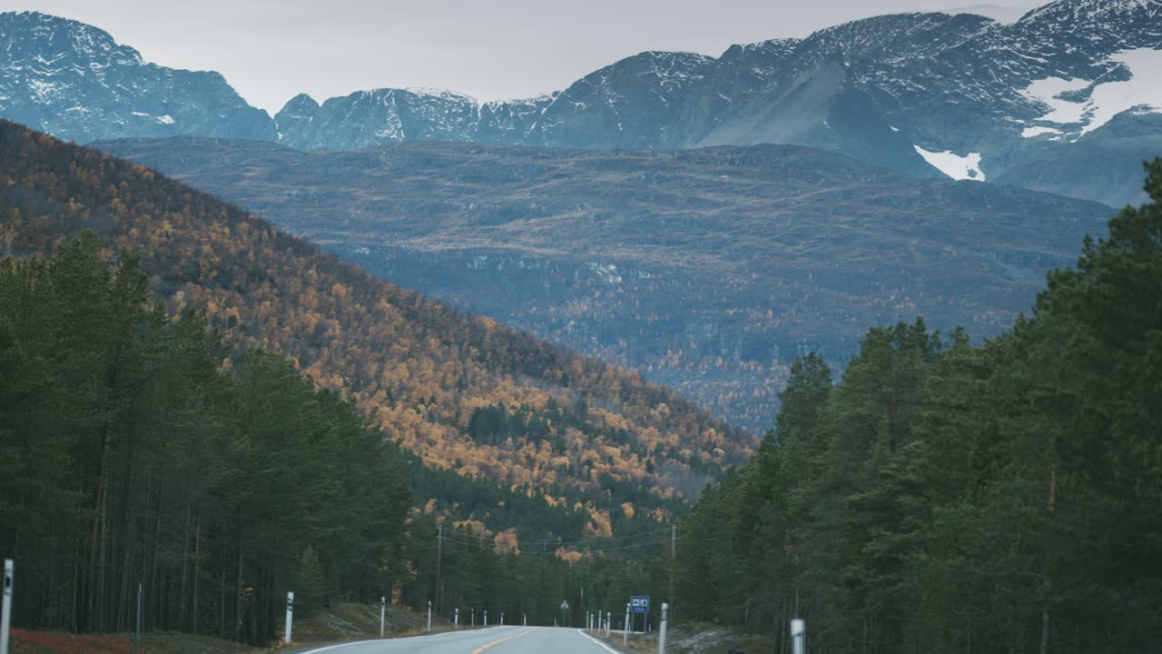 la carretera rural de dos carriles atraviesa el valle del otoño