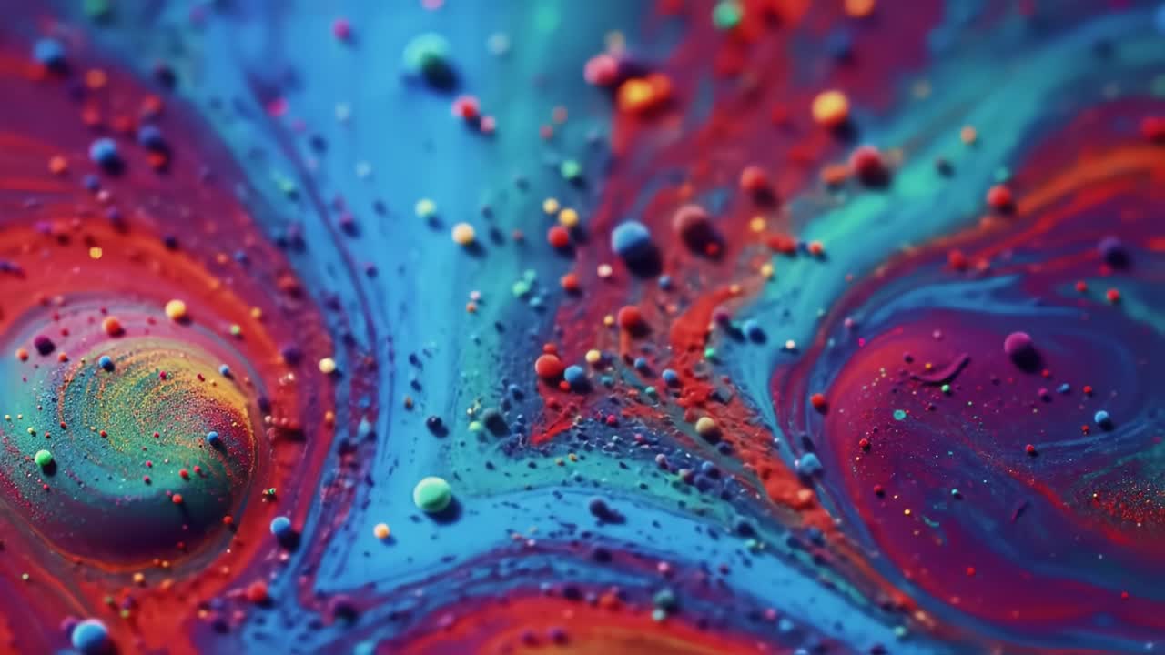 abstractos remolinos de pintura de colores y burbujas