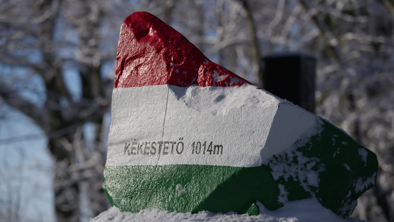Kékestető Stone Highest Point of Hungary at Mátra 1014m Top of Mountain Tourist