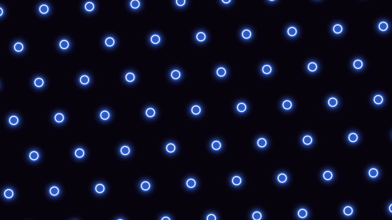 fondo de neón en bucle con círculos brillantes, color azul