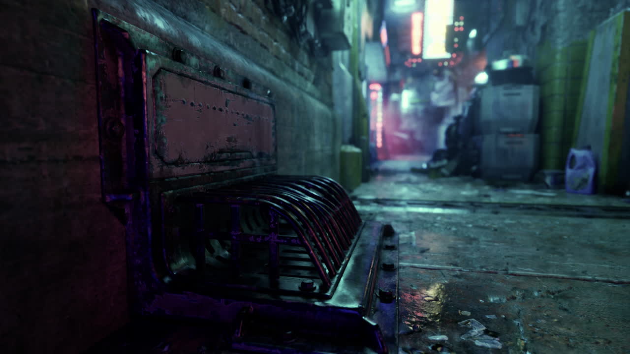 el callejón cyberpunk por la noche