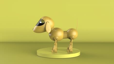 yellow dog robotâ on yellow background