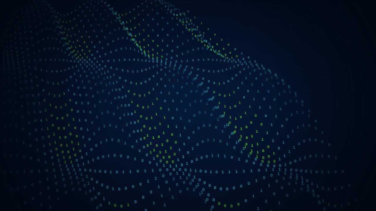 Abstract Digital Wave Formed by Binary Code Data