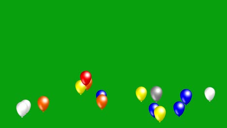 flying colourful balloons green screen motion graphics