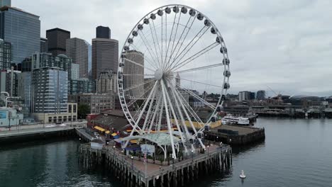 soaring 180-degrees around the seattle great wheel