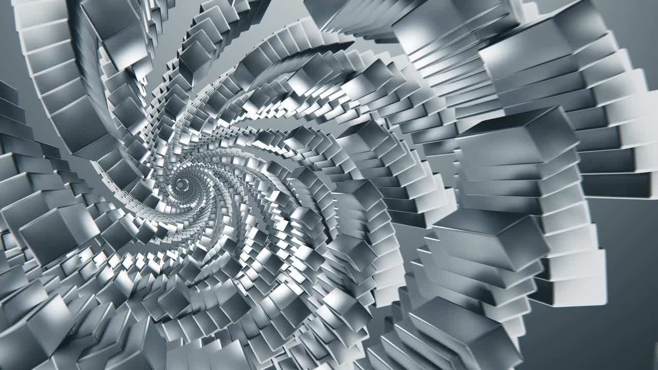 la mosca de la cámara de metal abstracta del túnel