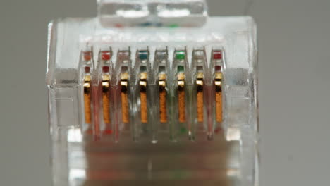 close-up view of an rj45 ethernet connector