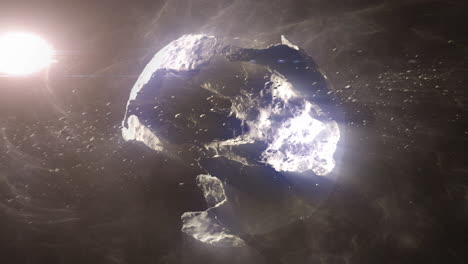 campo de asteroides en el espacio