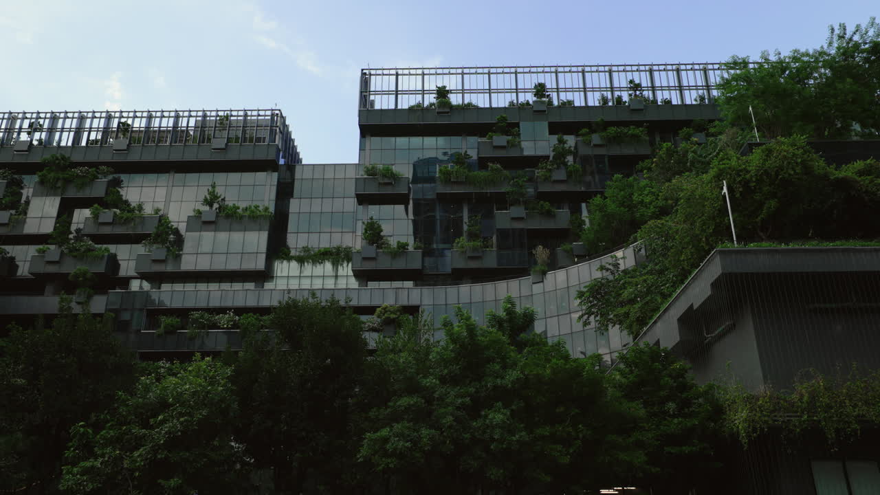 Modern Green Building with Vertical Gardens